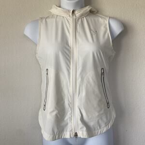 Peter Millar Womens Jameson Flex Adapt Sleeveless Vest M Jacket Hooded Zip Cream